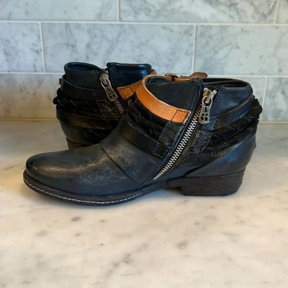 A.S.98 Black Ankle‎ Bootie Sz 36/6